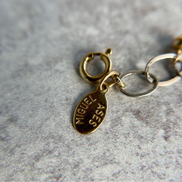 Miguel Ases Gold and Silver Chain Necklace 34” - Picture 7 of 9